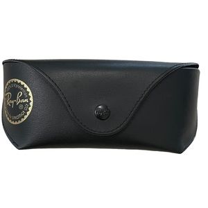 Ray-Ban Luxottica Sunglass Eyeglass Case Felt Interior Logo Snap Soft Black